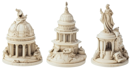 Government Buildings Collection on Transparent Background Generative AI