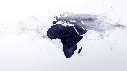 Obraz premium Global network connections, digital map, white background, data visualization, internet concept