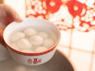 sweet dumping or tangyuan traditional Chinese new year food .