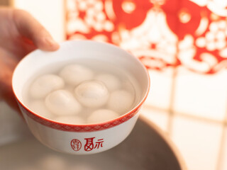 sweet dumping or tangyuan traditional Chinese new year food .