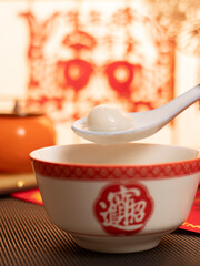 sweet dumping or tangyuan traditional Chinese new year food .