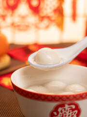 sweet dumping or tangyuan traditional Chinese new year food .