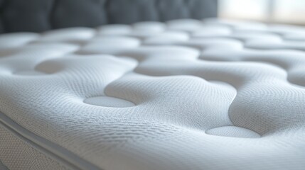 White mattress texture, bedroom closeup, comfort, restful background, advertisement