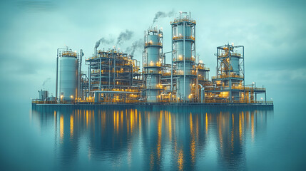 Naklejka premium Isolated clean hydrogen production facility