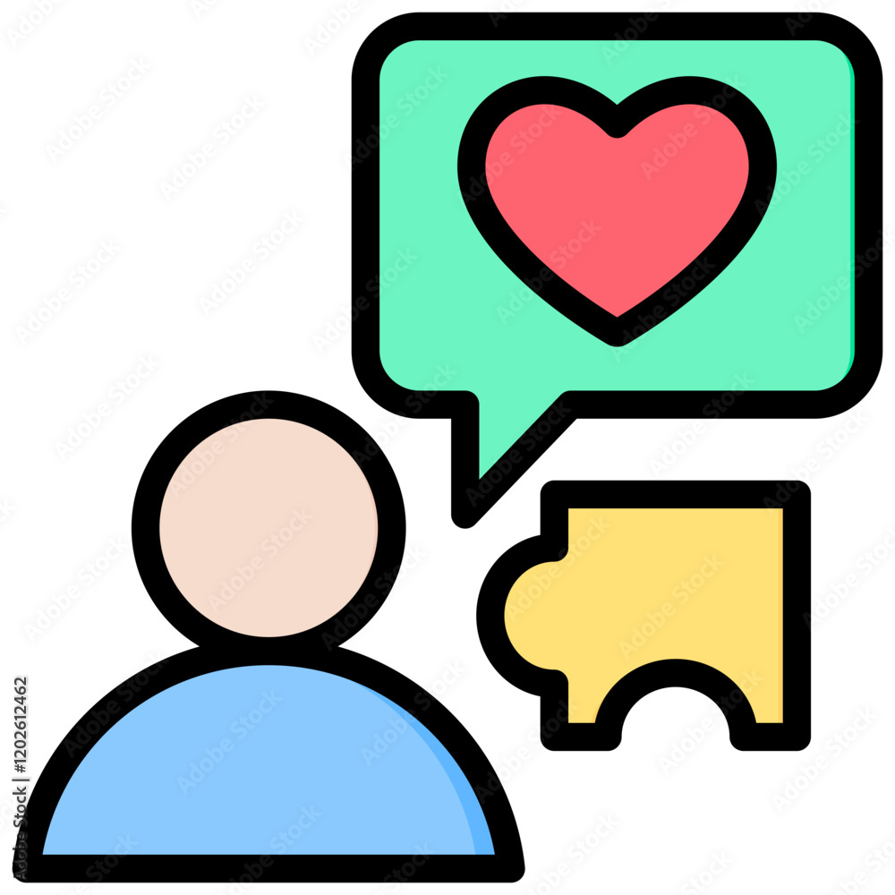Poster user experience outline color icon