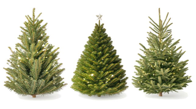 Christmas Tree Collection on Transparent Background Generative AI