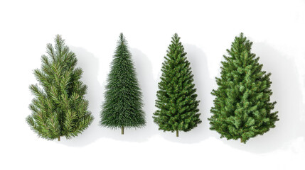 Obraz premium Christmas Trees on Transparent Background Generative AI