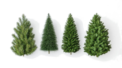 Christmas Trees on Transparent Background Generative AI
