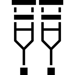Crutches icon single vector illustration