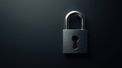 Fototapeta premium Padlock security dark background safety concept