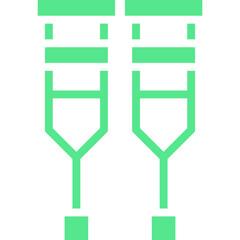 Crutches icon single vector illustration