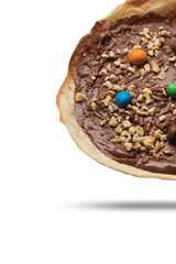 Pizza recortada no fundo transparente com sombra descolda fácil de ser retirada para aplicação de outros fundos