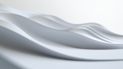 Obraz premium White fabric waves, flowing, studio background, abstract design