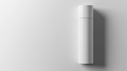 White cylindrical container mockup, minimalist background, product placement