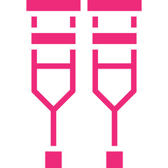 Crutches icon single vector illustration