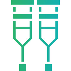 Crutches icon single vector illustration