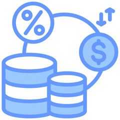 Interest Rate Blue Icon