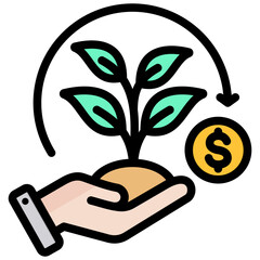 Investment Outline Color Icon