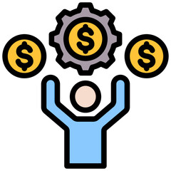 Financial Independence Outline Color Icon