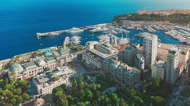 Aerial view of the Monte-Carlo casino in Monaco.