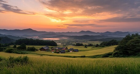 Obraz premium sunset in the mountains