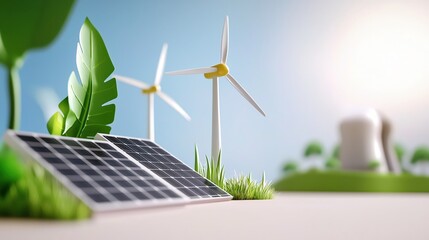 Clean Energy Future Green Technology Solar Wind Power Sustainable Environment