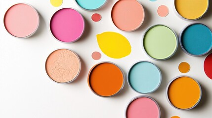 Obraz premium Colorful Paint Samples Creative Art Palette Design Inspiration