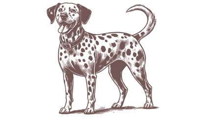 Dalmatian dog vector | dog vector | dog illustration | dog silhouette | dog tattoo | dog engraving | dog drawing