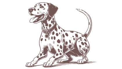 Dalmatian dog vector | dog vector | dog illustration | dog silhouette | dog tattoo | dog engraving | dog drawing