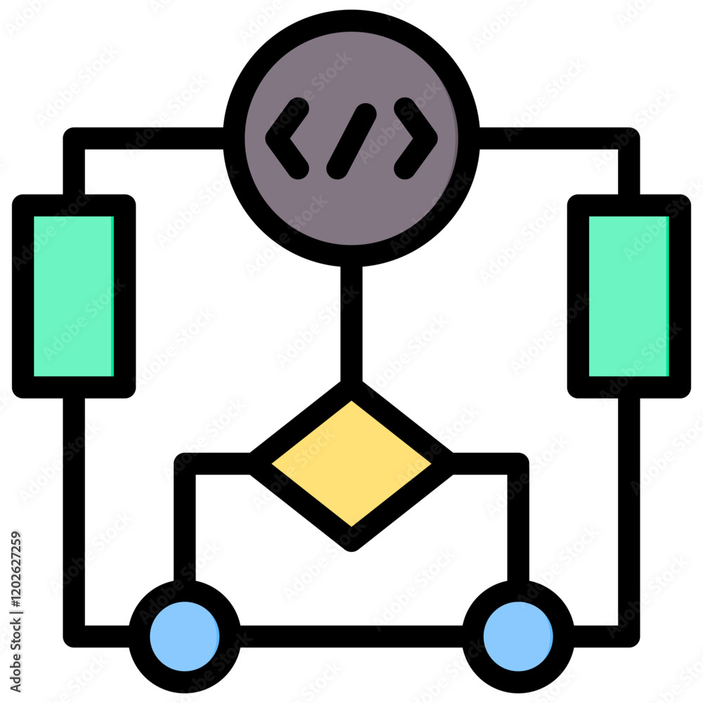 Aufkleber algorithm outline color icon