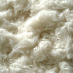 Soft Fluffy White Wool Fiber Texture