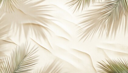 Obraz premium Palm leaf shadows on beige fabric.