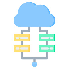 Cloud Server Flat Icon