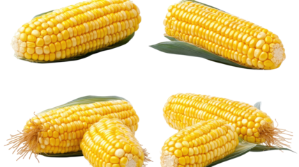Corn Ears in a Transparent Background Collection Generative AI