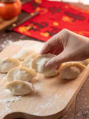 Making dumplings for Chinese New Year