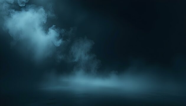 Dark Blue Foggy Mystical Background Design mist hazy calm soft smoke  