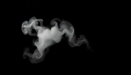 Fototapeta premium Abstract White Smoke Swirls on Black Background fog art haze mist airy