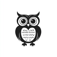 Fototapeta premium Cute cartoon owl illustration, white background, kids design, educational material