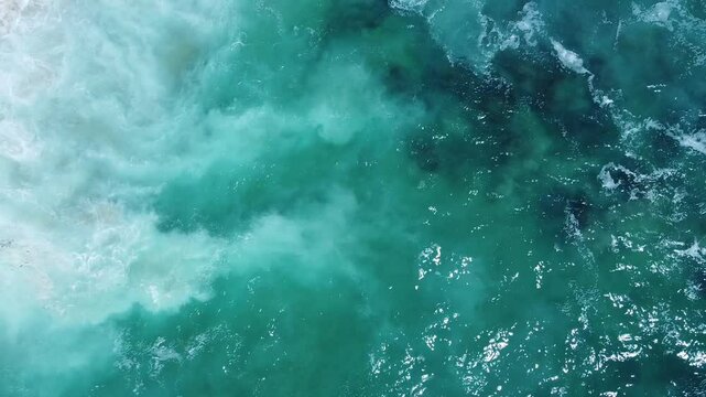 Aerial Drone View of Oaxaca Mexico Beach Waves