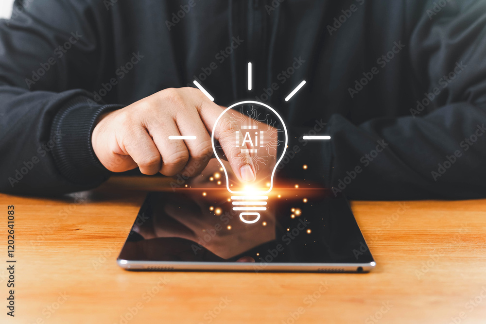Poster ai technology concept, ai tech system. chatbot intelligence ai. chat with ai artificial intelligence