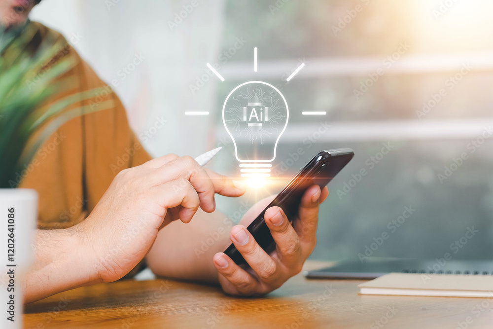 Poster ai technology concept, ai tech system. chatbot intelligence ai. chat with ai artificial intelligence