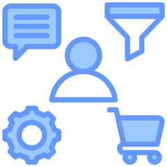 Customer Lifecycle Blue Icon