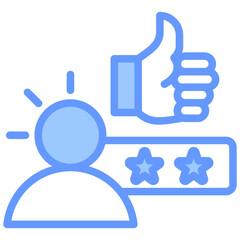 Customer Satisfaction Blue Icon