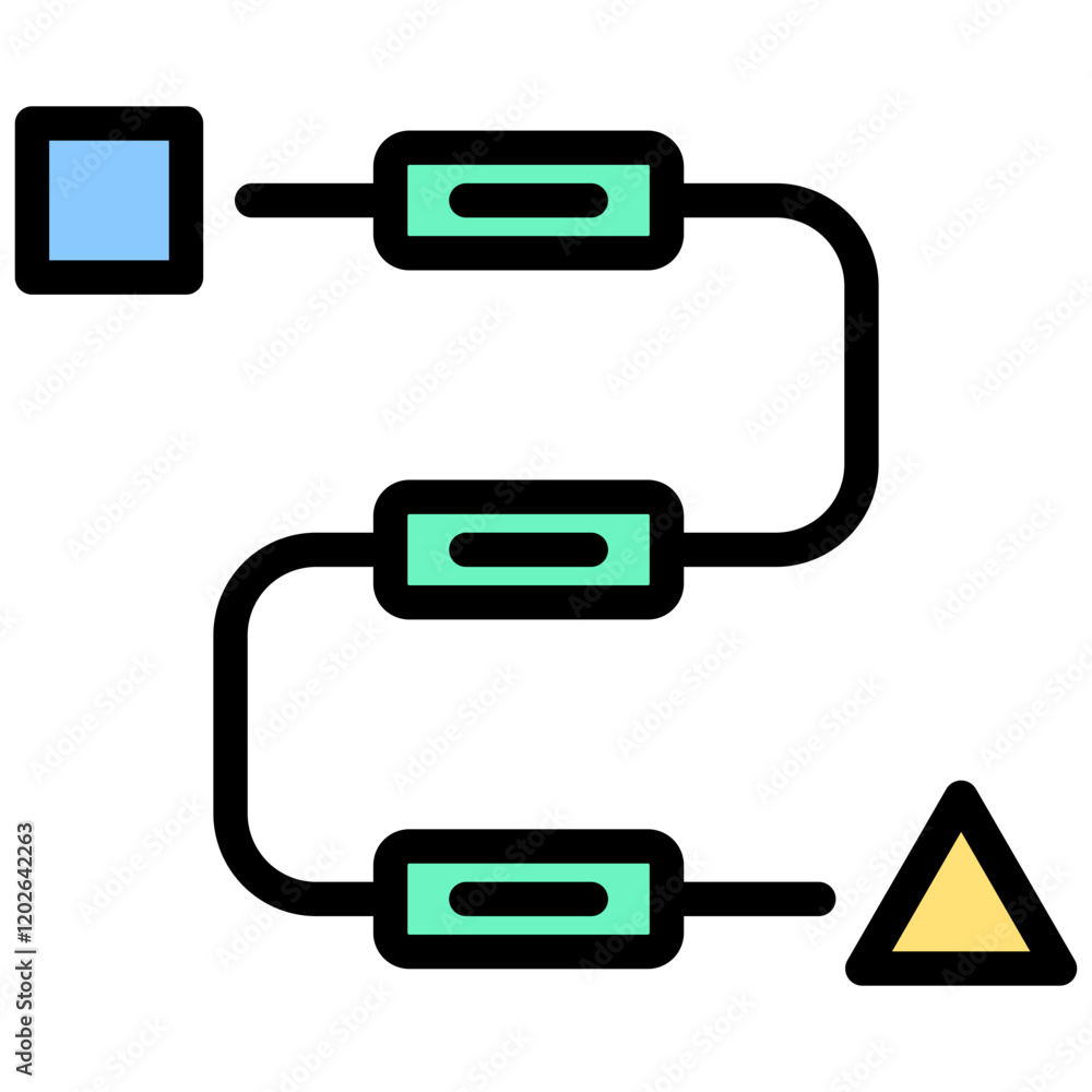 Poster pipeline outline color icon