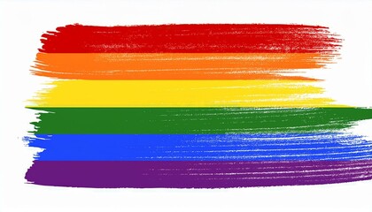 lgbtq flag in abstract brush stroke style