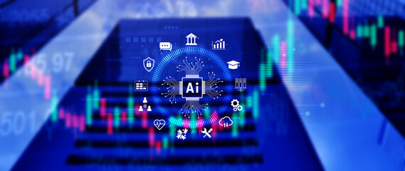 AI Artificial intelligence for business concept. AI brain processors in the concept of AI...