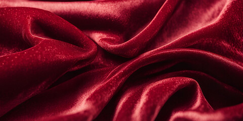 Red colored and shiny velvet fabric pattern