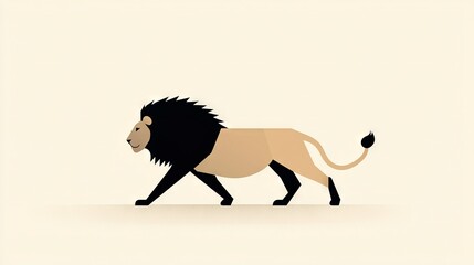  Lion on white background with left shadow