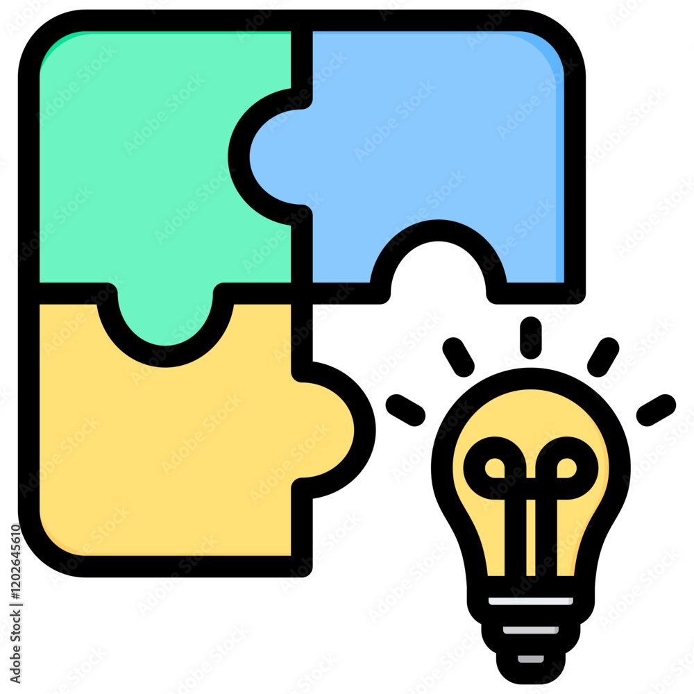 Poster Problem Solving Outline Color Icon