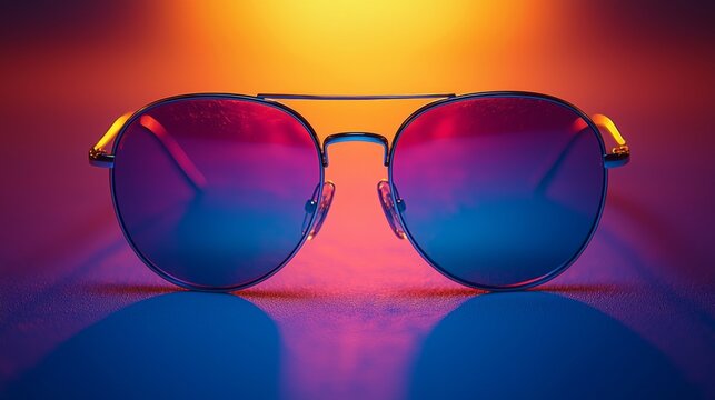 Stylish sunglasses in bold gradient colors